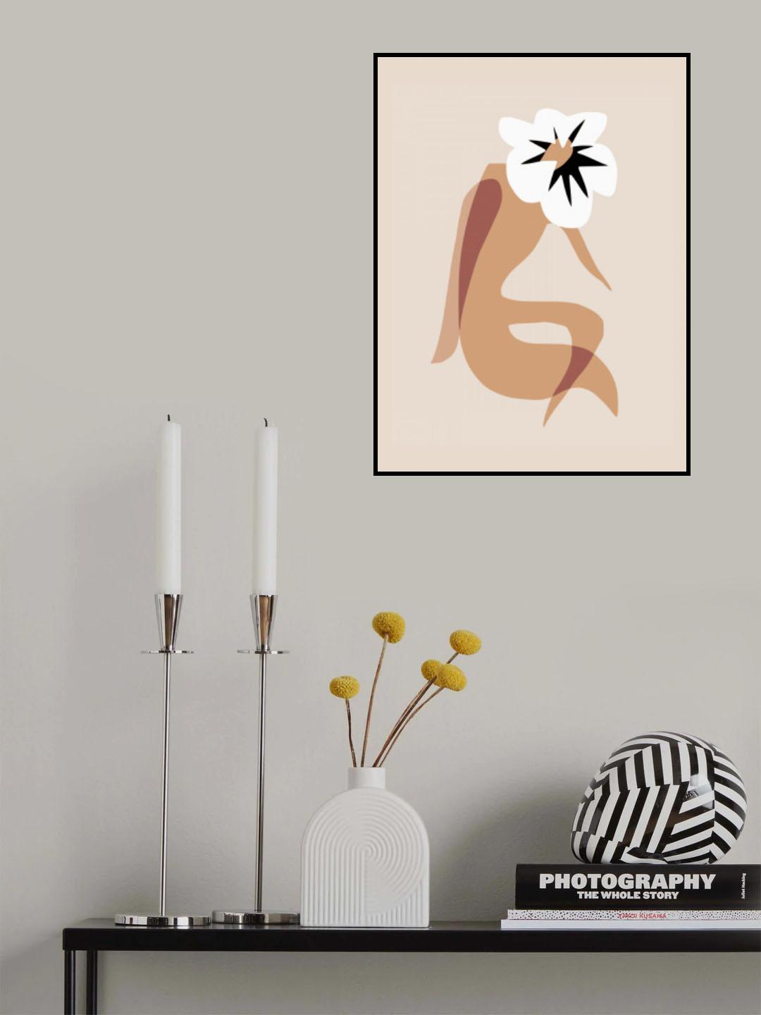 White Floral Manly Poster och Canvastavla