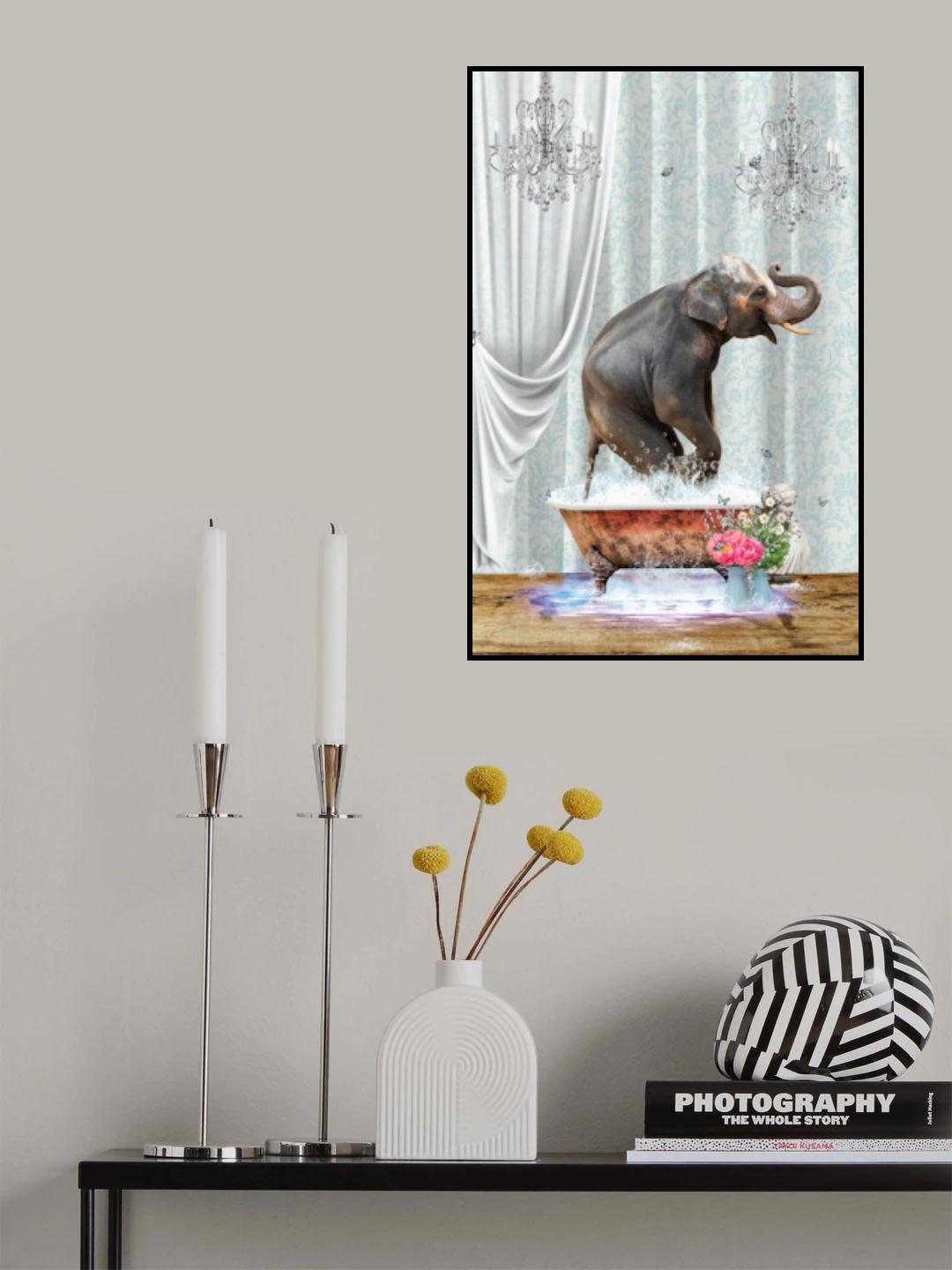 Elephant &amp; Bubbles Poster och Canvastavla