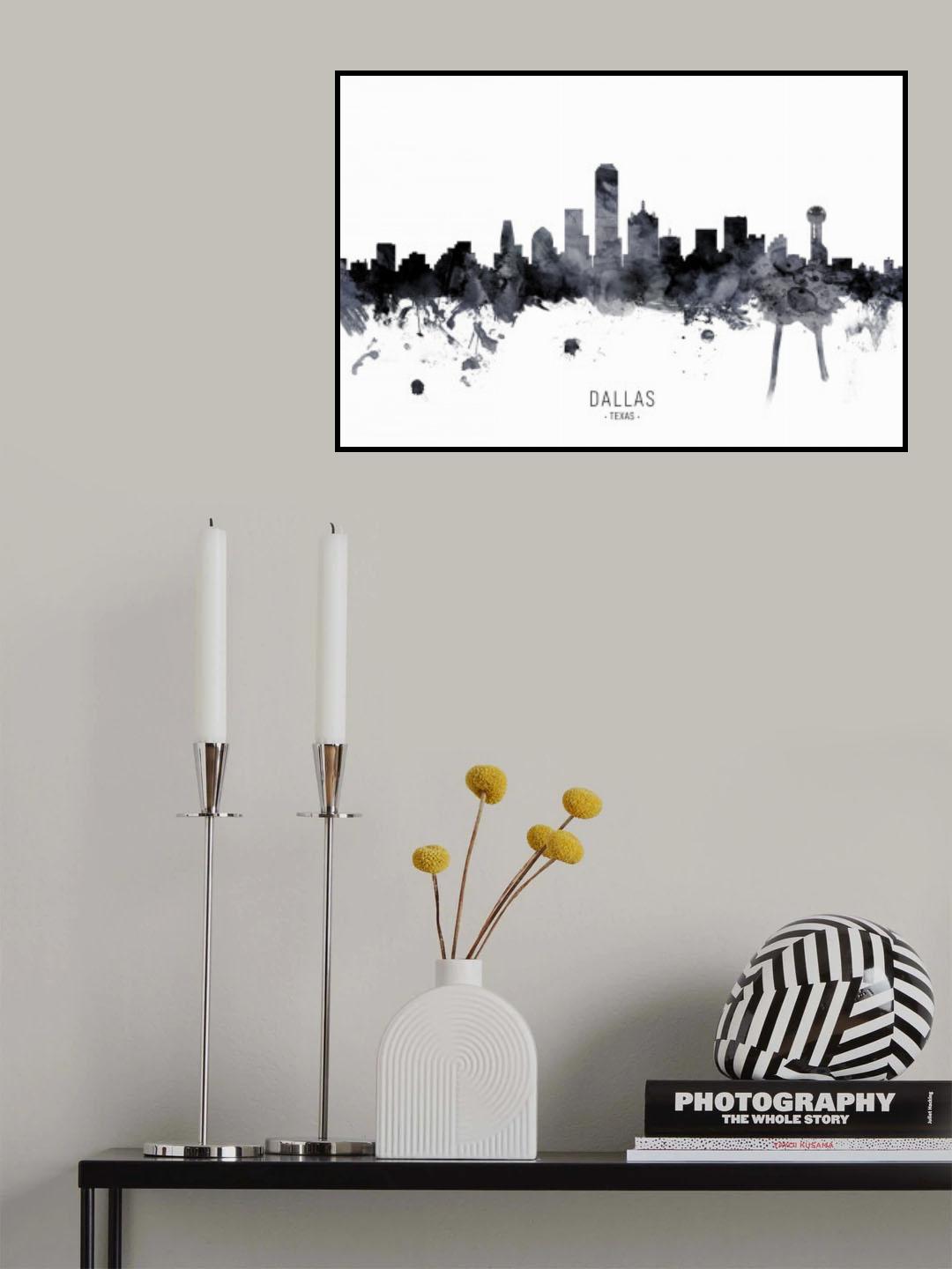 Dallas Texas Skyline Poster och Canvastavla