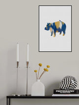 Blue & Yellow Hippo Poster och Canvastavla