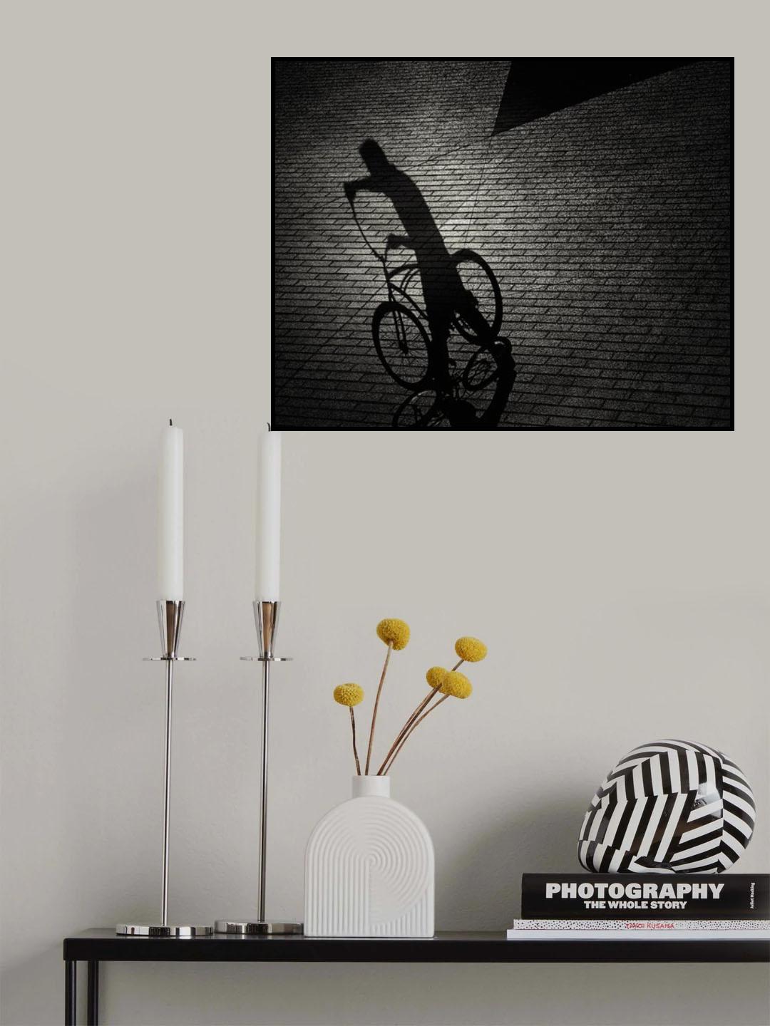Man and bicycle shadows Poster och Canvastavla