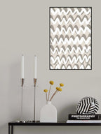 White and Beige ZigZag Pattern Poster och Canvastavla