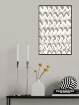 White and Beige ZigZag Pattern Poster och Canvastavla
