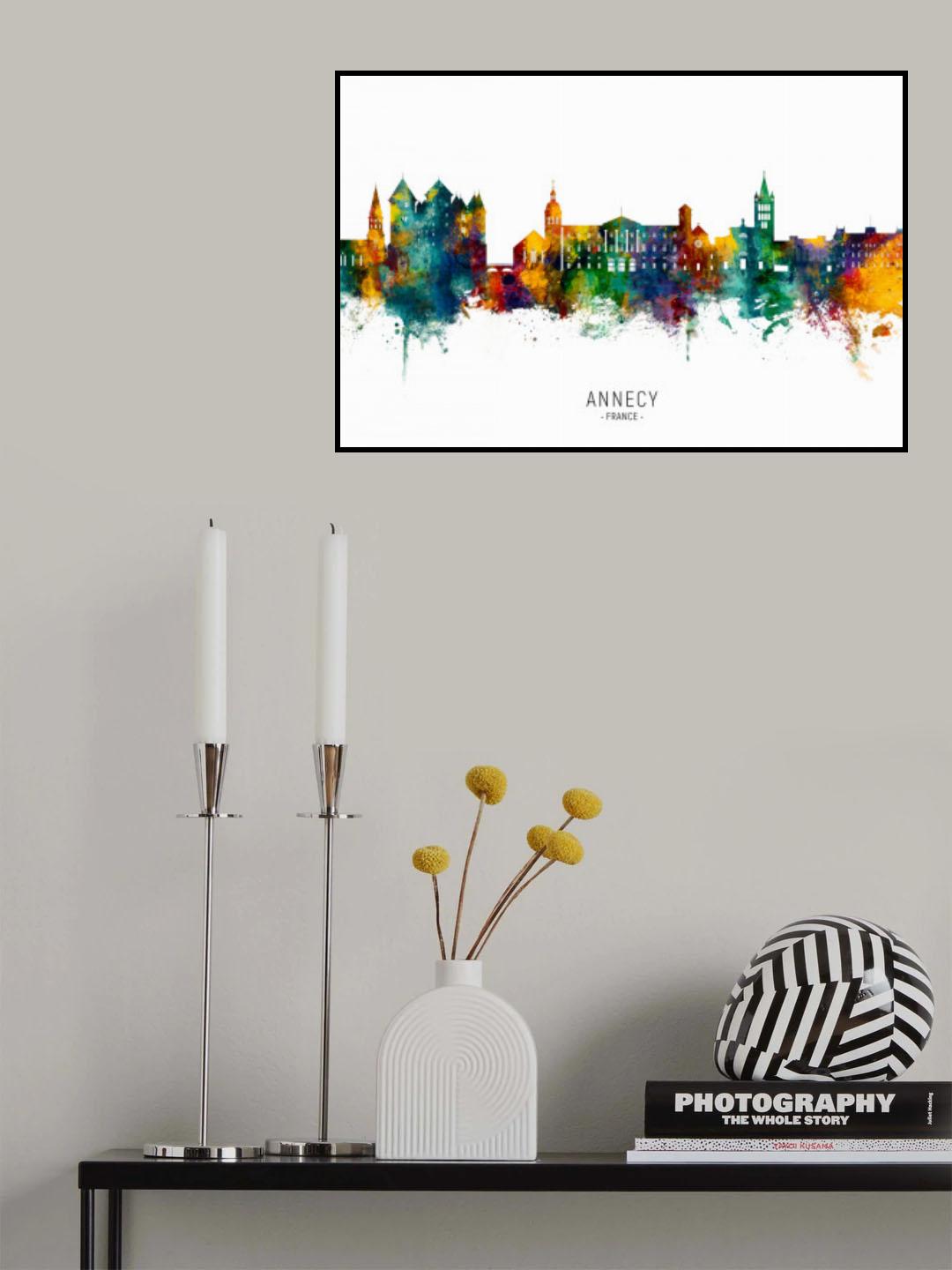 Annecy France Skyline Poster och Canvastavla