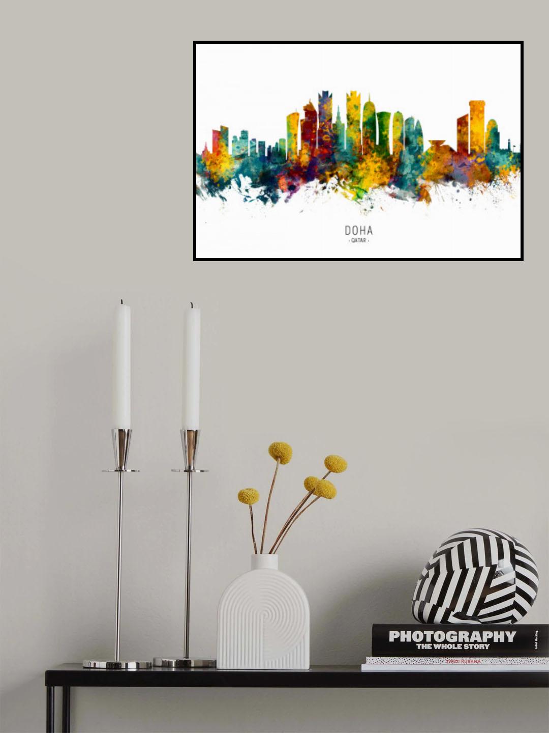 Doha Qatar Skyline Poster och Canvastavla