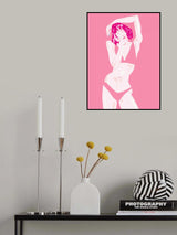 Young Girl In Underwear Pink Poster och Canvastavla