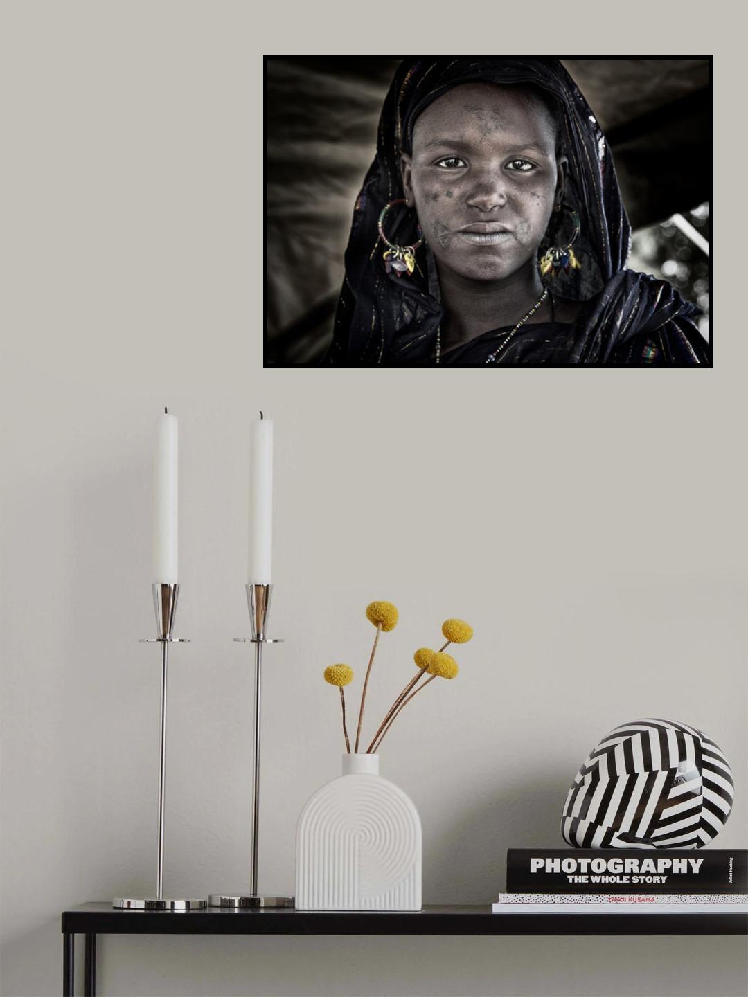 Woodabe woman at the gerewol festival - Niger Poster och Canvastavla