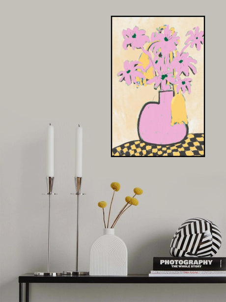 Pink Vase Poster och Canvastavla