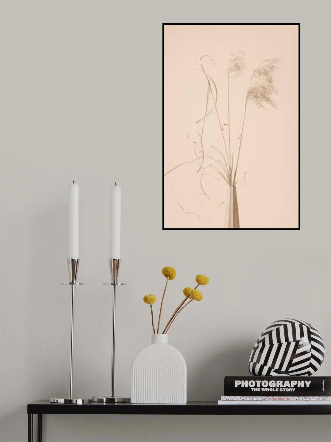 Dried Grass Vase Beige Poster och Canvastavla
