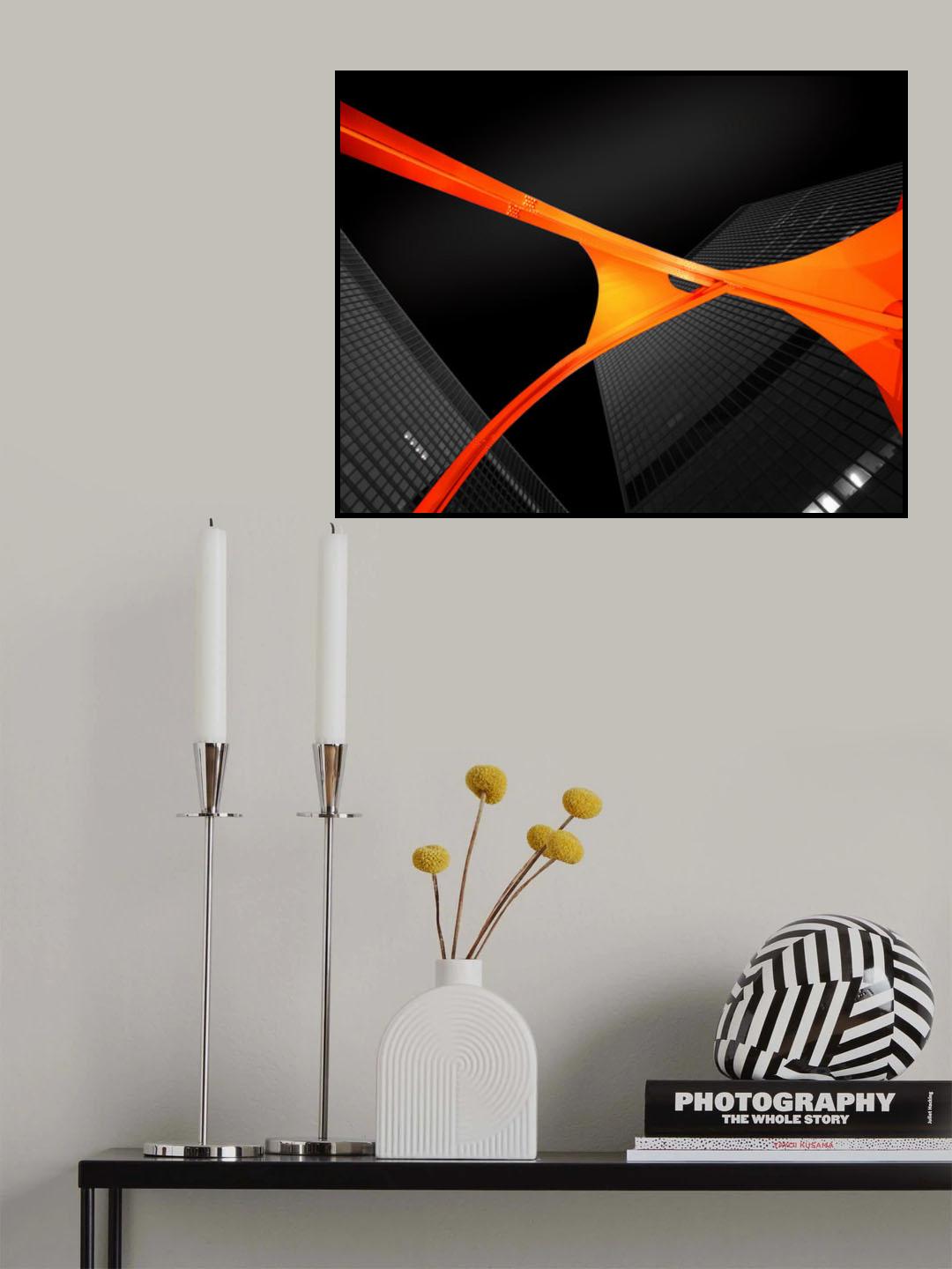 Chicago Flamingo Sculpture Poster och Canvastavla