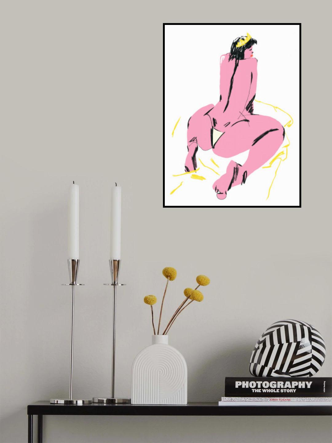Female Nude Back View Poster och Canvastavla