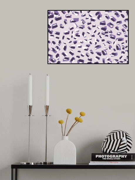 Scattered Small Purple Strokes Pattern Poster och Canvastavla
