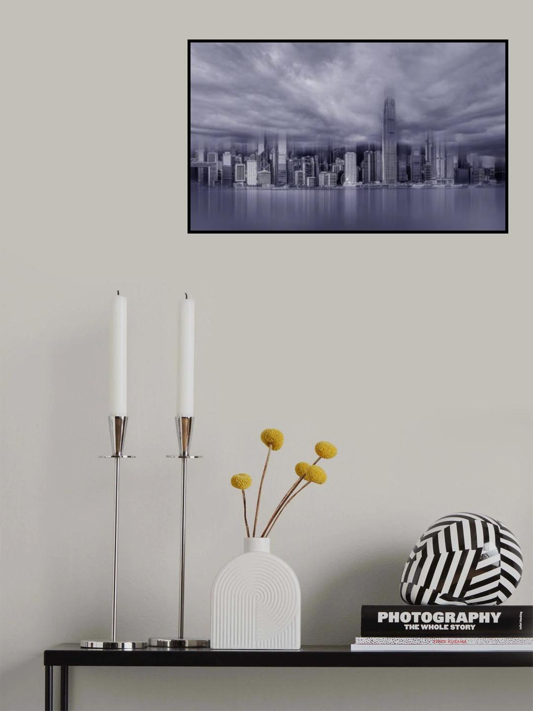 A view of Victoria Harbor in Hongkong Poster och Canvastavla