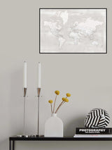 Detailed world map with cities, Maeli warm Poster och Canvastavla