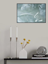 Green and White Acrylic No 1 Poster och Canvastavla