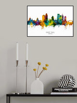 Saint Paul Minnesota Skyline Poster och Canvastavla