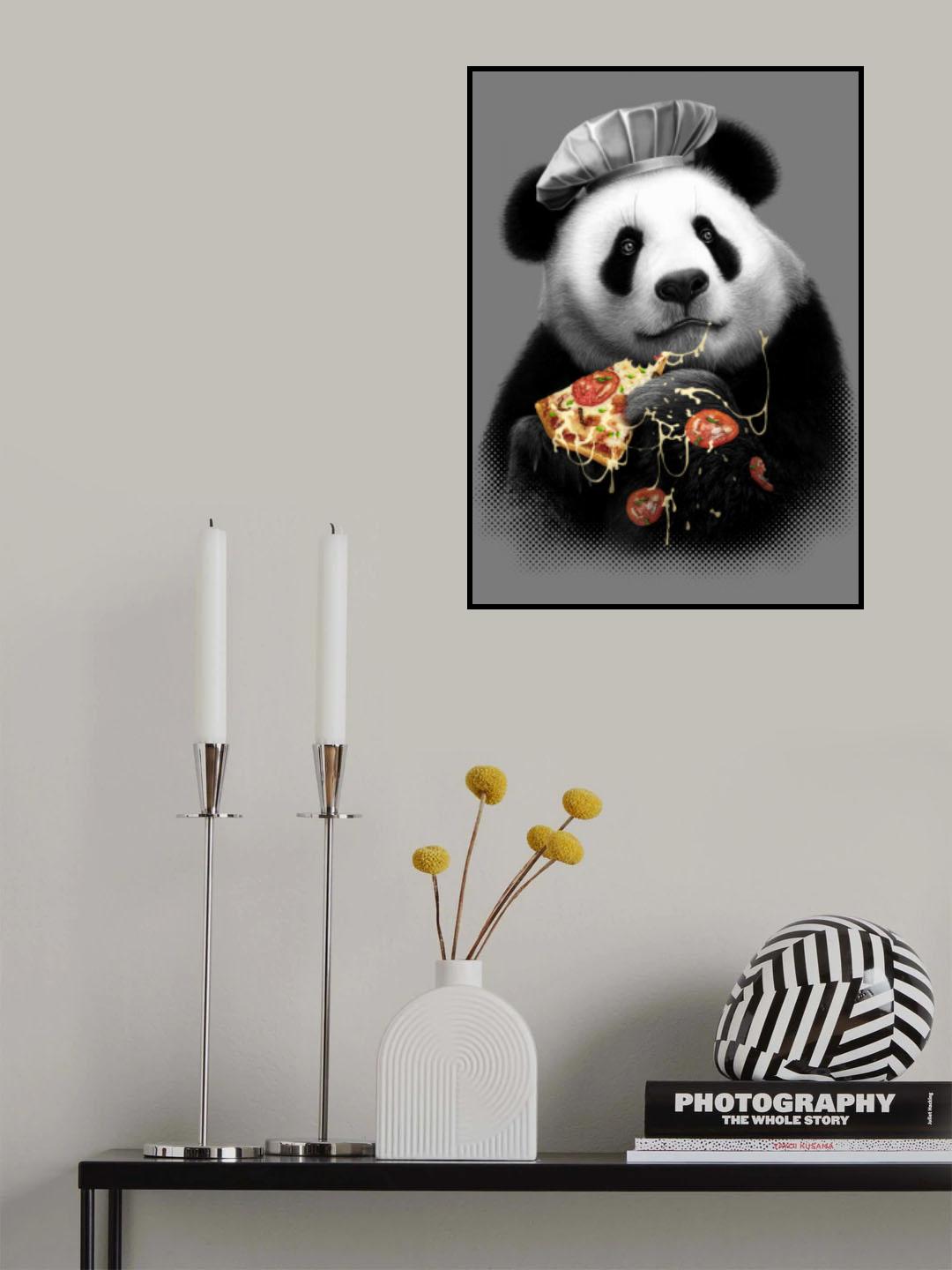 panda loves pizza Poster och Canvastavla