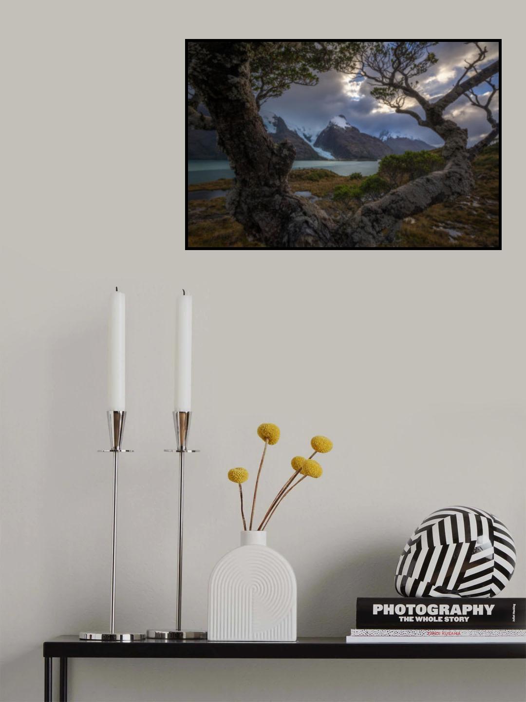 Window of Glaciated Mountains Poster och Canvastavla