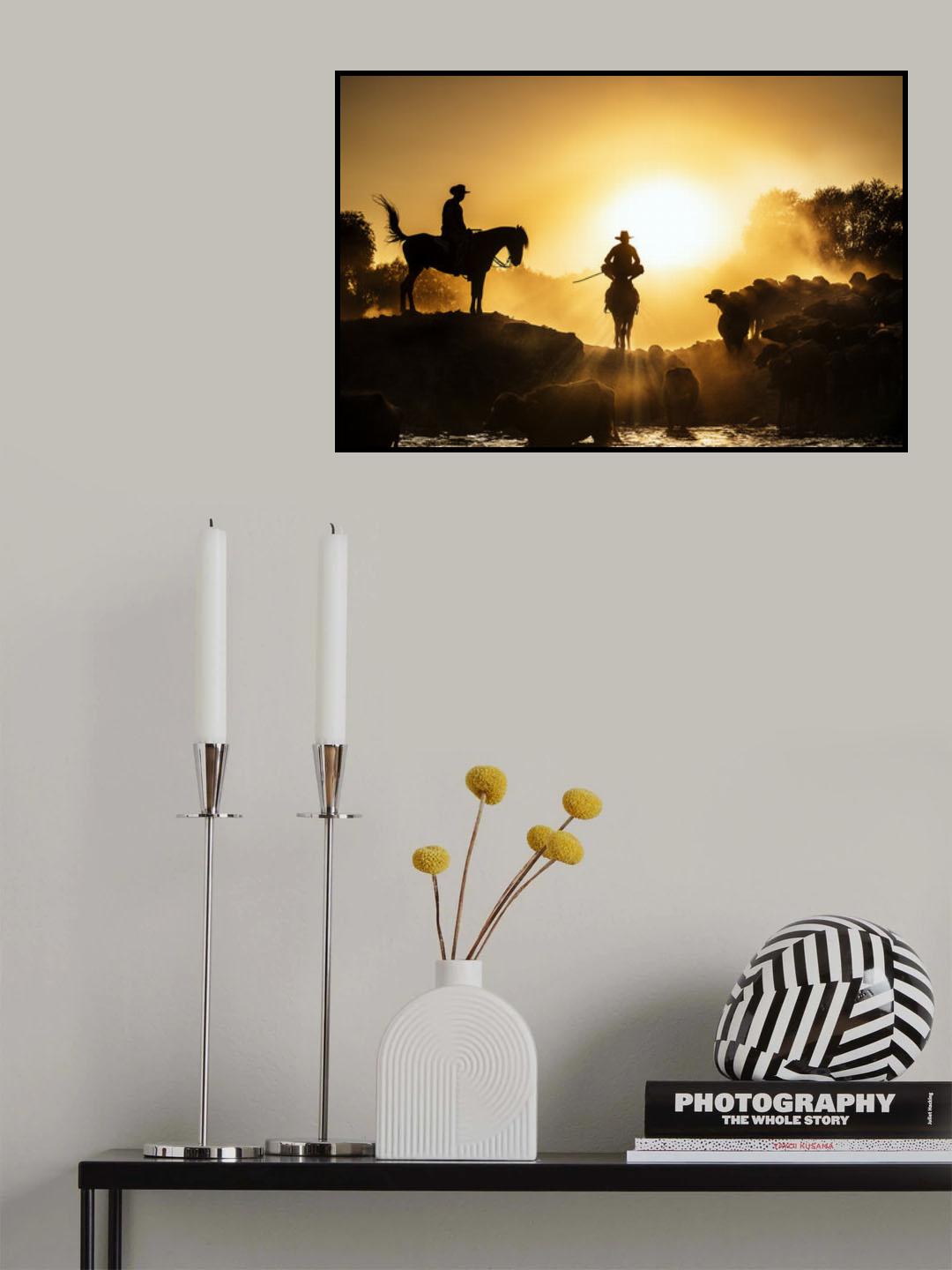 Cowboys &amp; Buffaloes Poster och Canvastavla