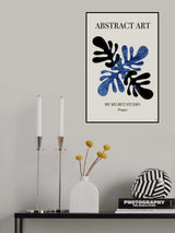 Abstract Blue Leaves Poster och Canvastavla