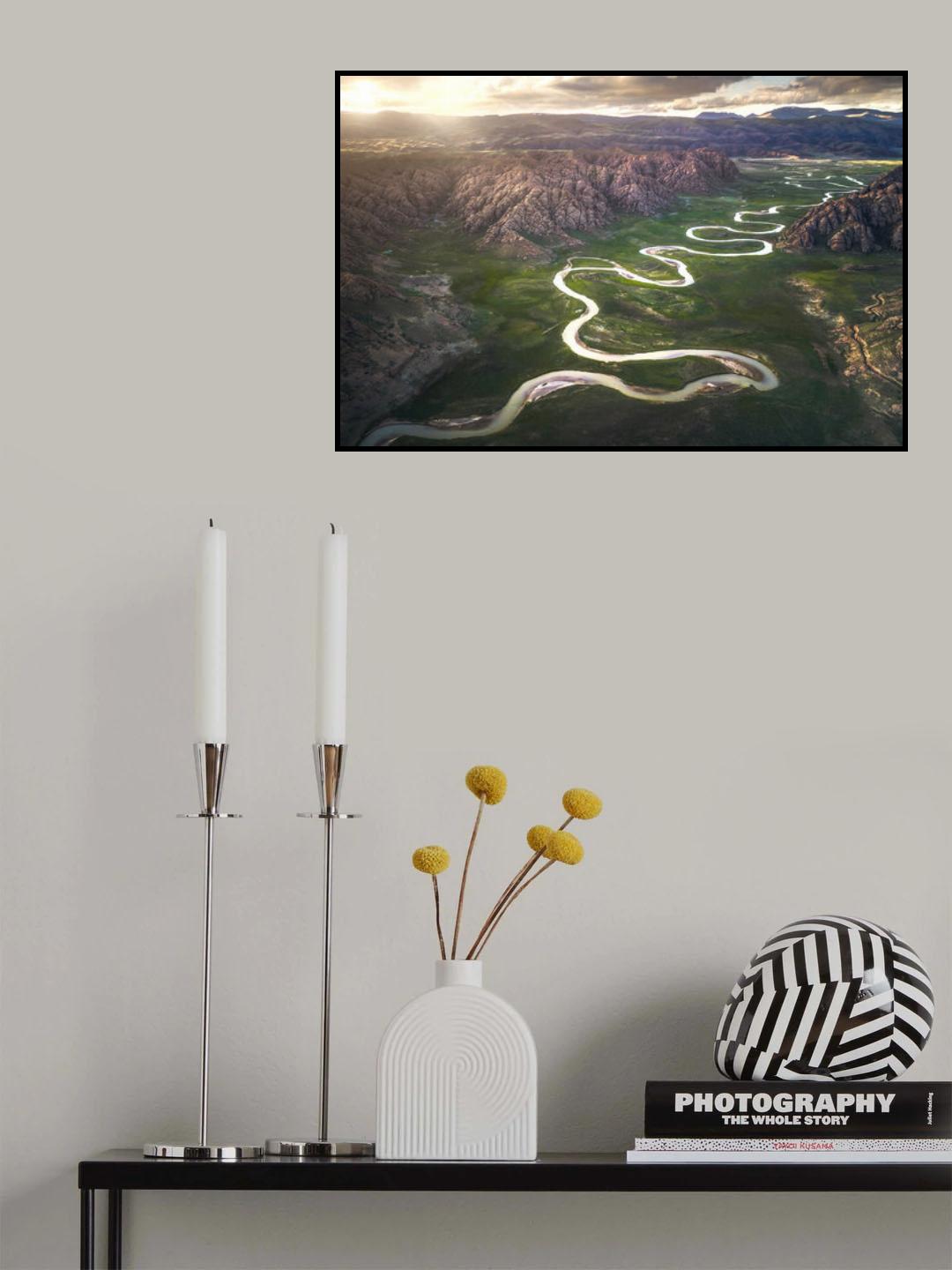 Eighteen Bends of Waterway Poster och Canvastavla