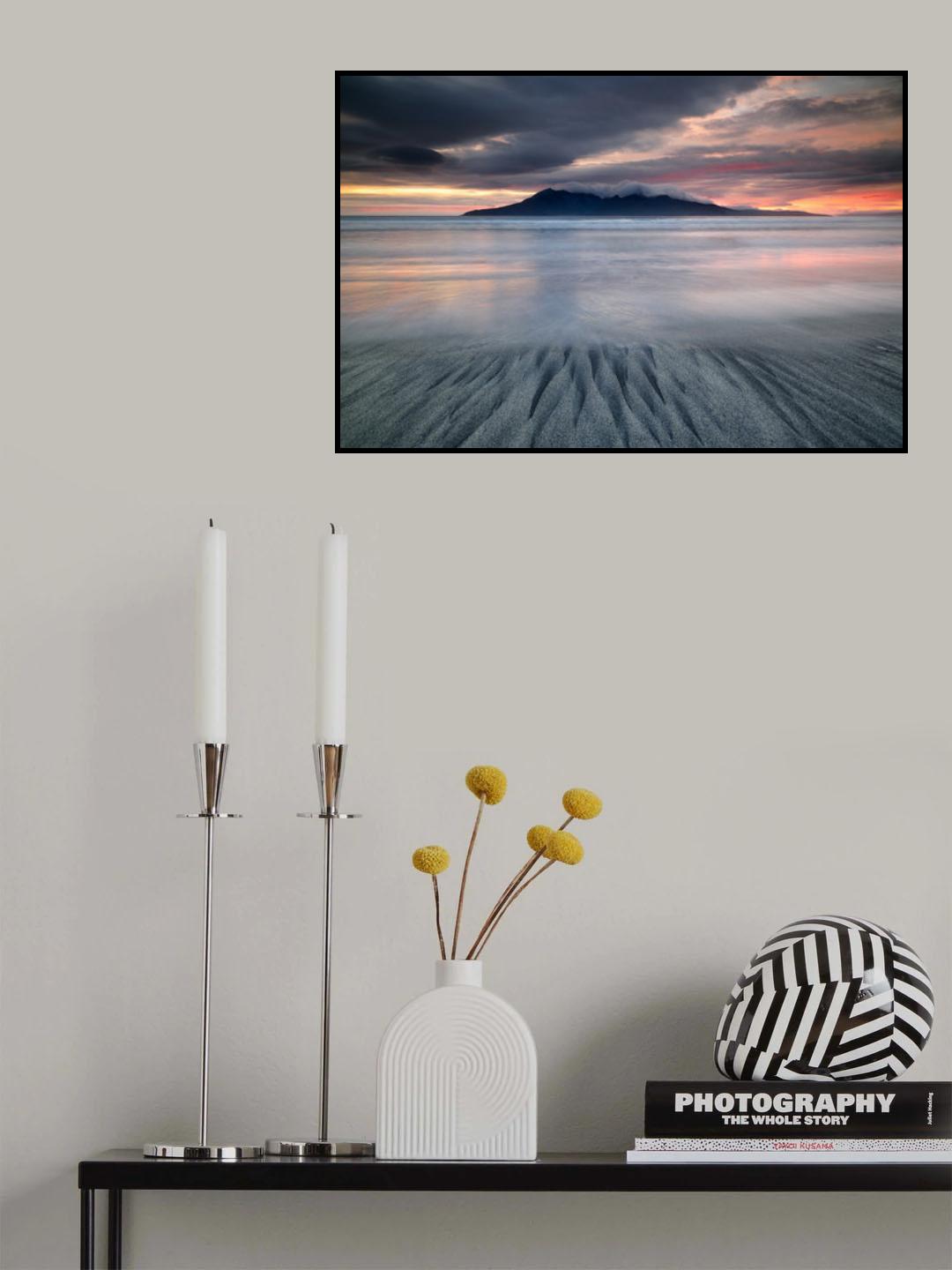 Sunset in Laig Beach Poster och Canvastavla