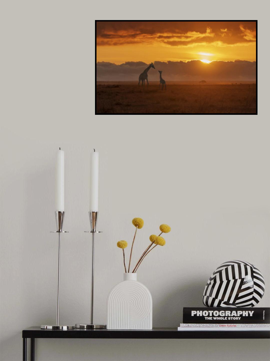 Giraffe Love Talk Poster och Canvastavla