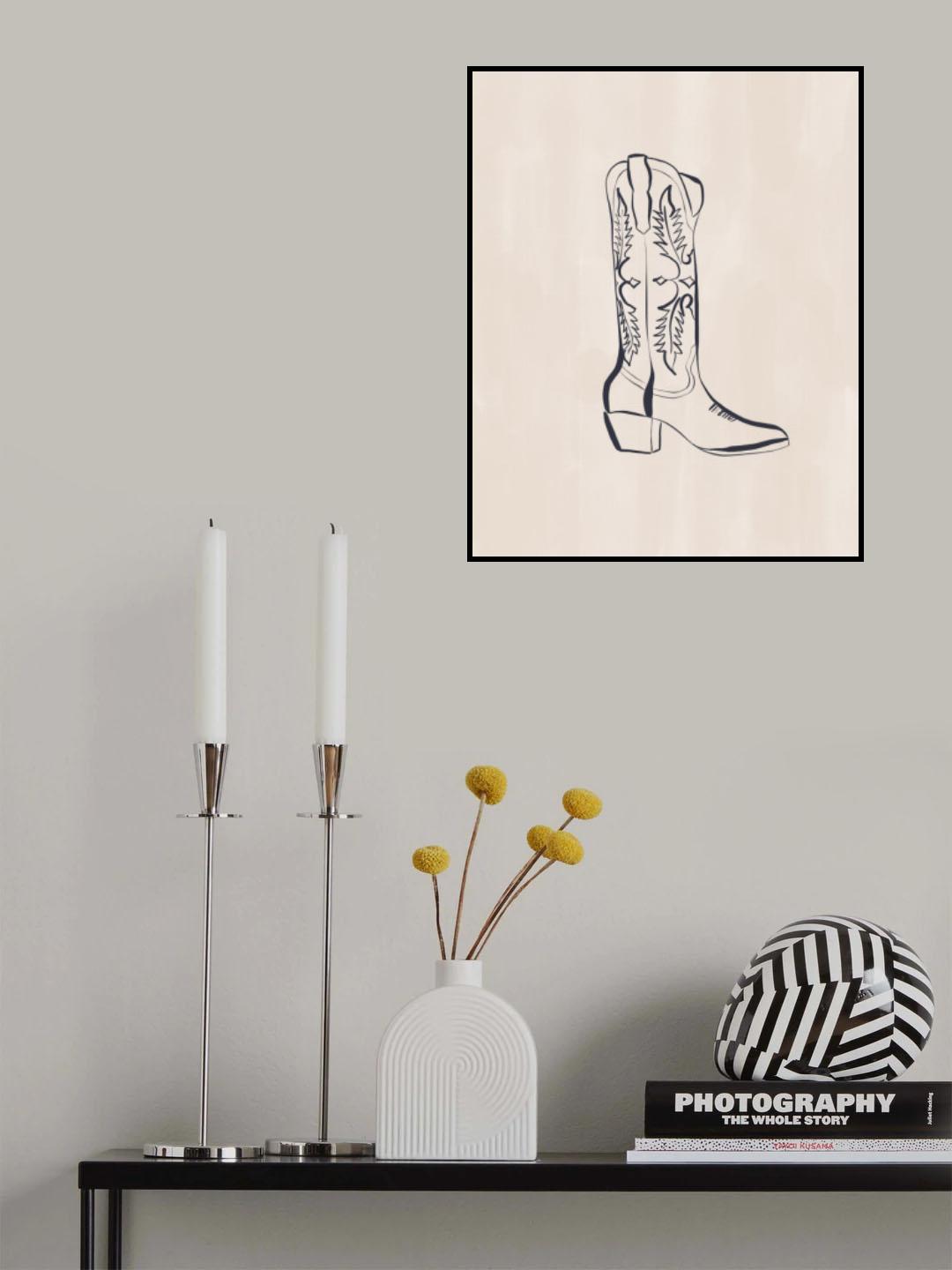 Cowboy Boots By Ivy Green Illustrations Poster och Canvastavla