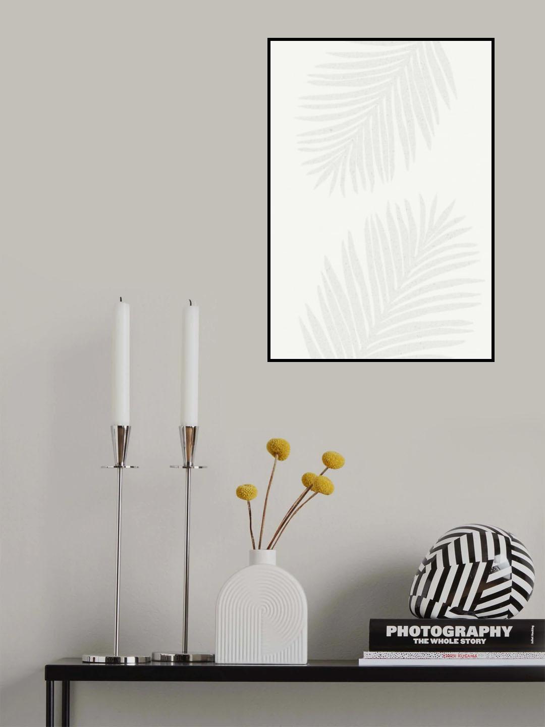 PALM LEAF 13 GRAY PATTERN Poster och Canvastavla