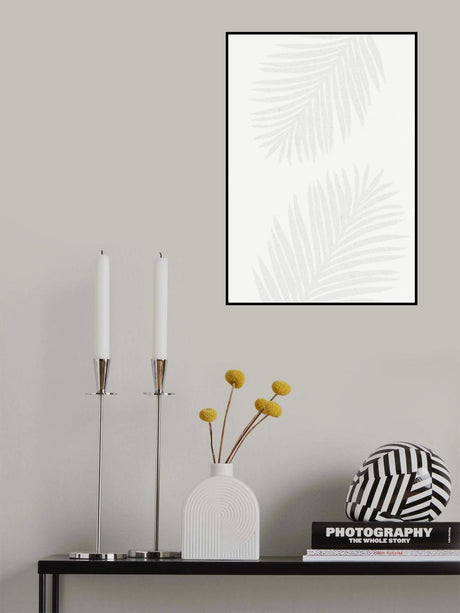 PALM LEAF 13 GRAY PATTERN Poster och Canvastavla