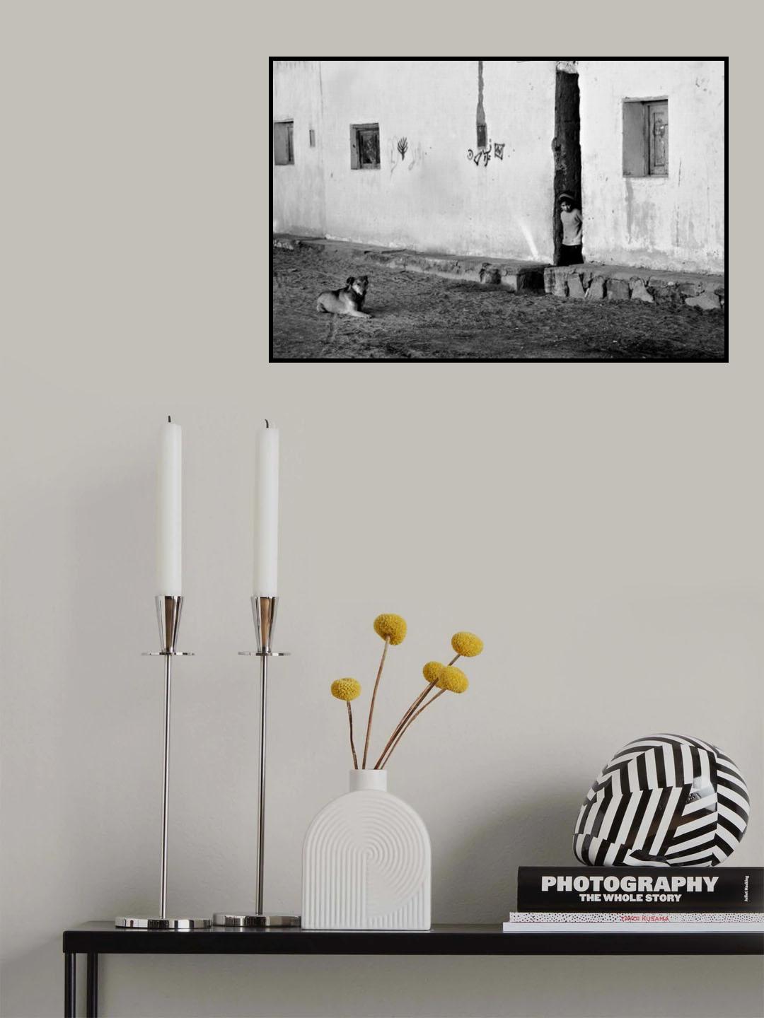 dog and boy Poster och Canvastavla
