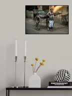 Rickshaw wallah at work Poster och Canvastavla