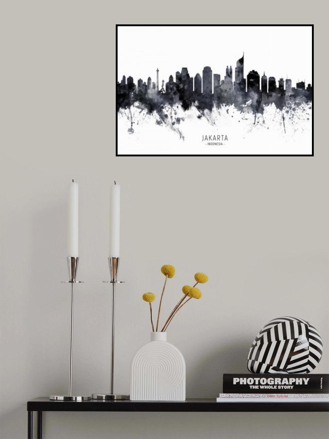 Jakarta Skyline Indonesia Poster och Canvastavla