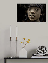 mundari boy covered by ashes Poster och Canvastavla