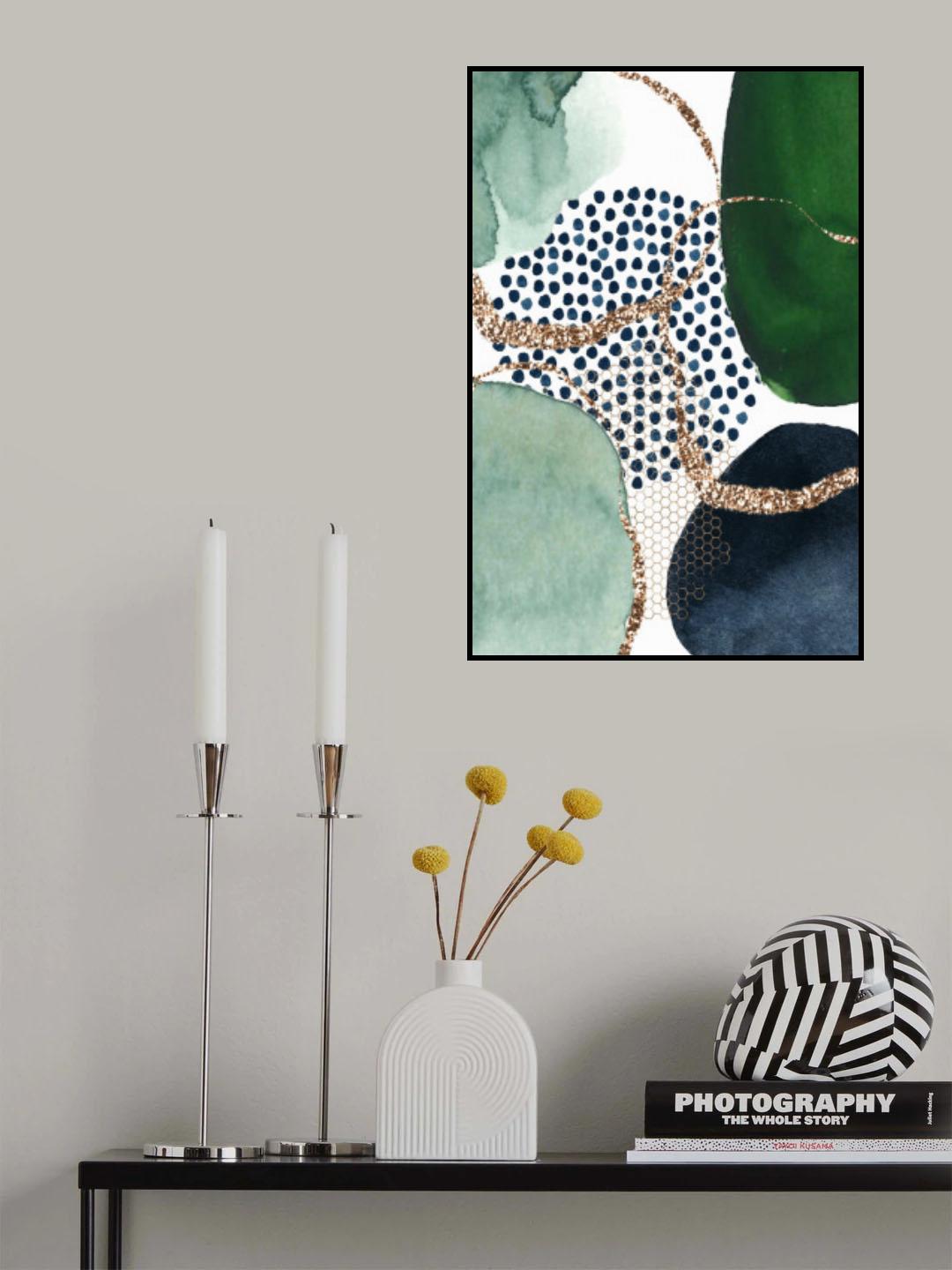 Green Shapes Poster och Canvastavla