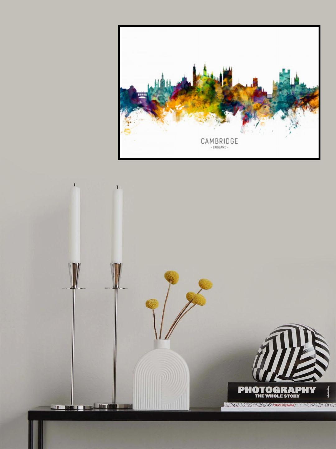Cambridge England Skyline Poster och Canvastavla