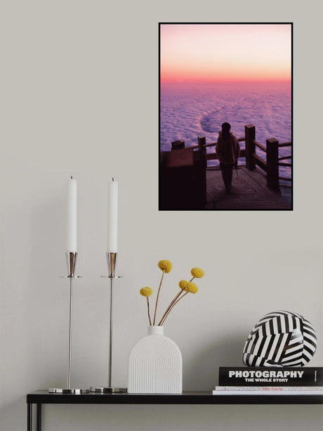 Woman Waiting Sunset Poster och Canvastavla