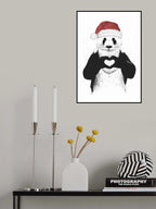 Santa panda Poster och Canvastavla