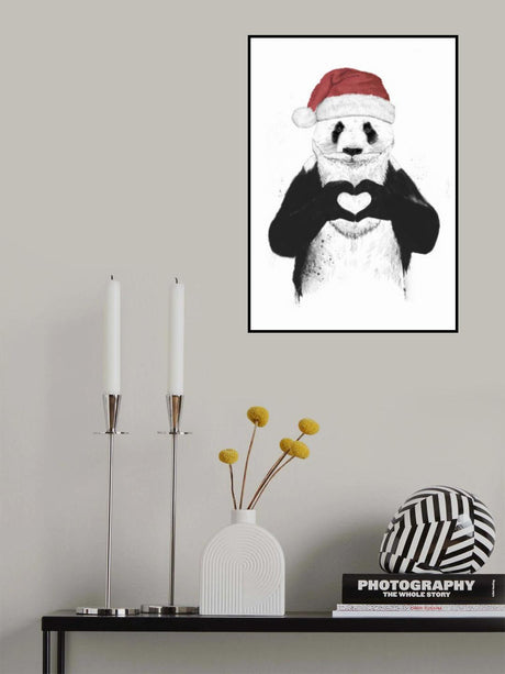 Santa panda Poster och Canvastavla