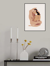 Nude Playing With Hair Poster och Canvastavla