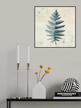 Teal watercolor fern 6 Poster och Canvastavla