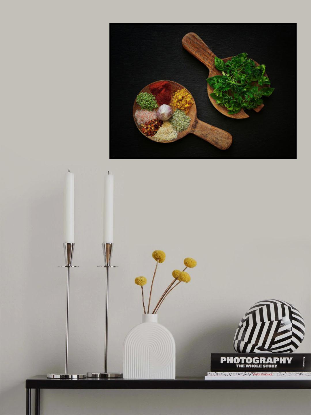 Cheerful still-life  with spices and herbs 5 . Poster och Canvastavla