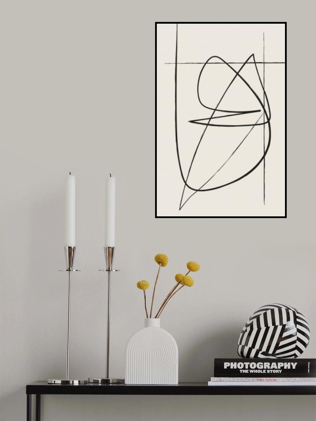 Beige Lines Poster och Canvastavla