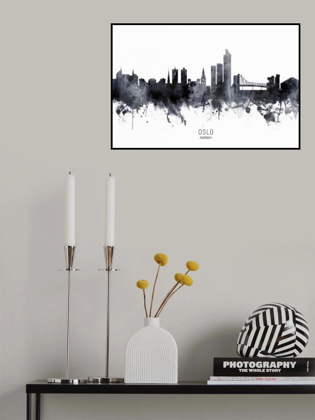 Oslo Norway Skyline Poster och Canvastavla