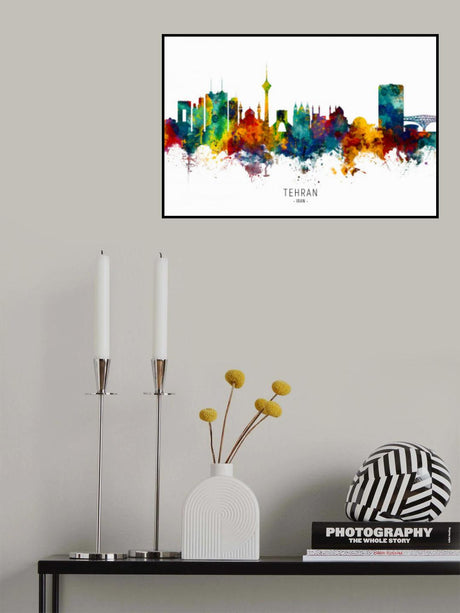Tehran Iran Skyline Poster och Canvastavla