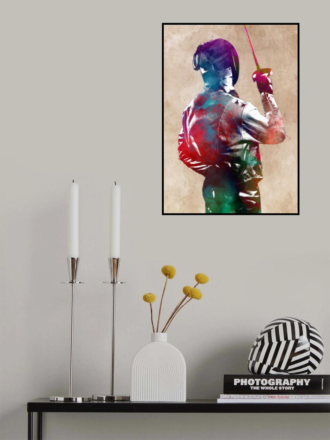 Fencer Sport Art 10 Poster och Canvastavla