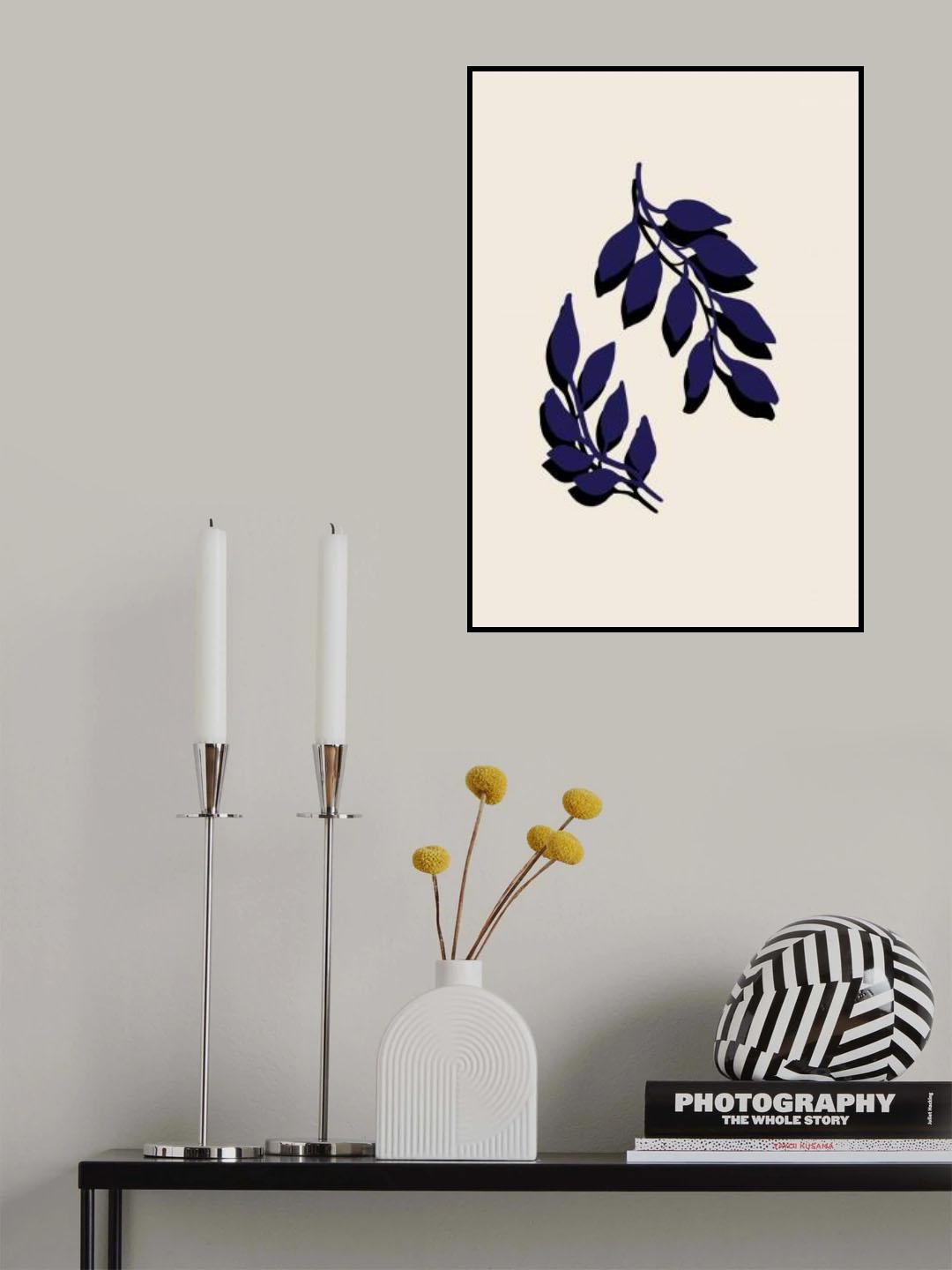 Blue Twigs Poster och Canvastavla