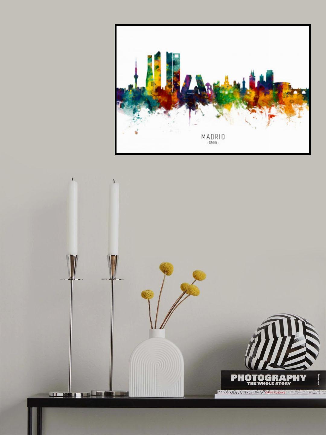 Madrid Spain Skyline Poster och Canvastavla