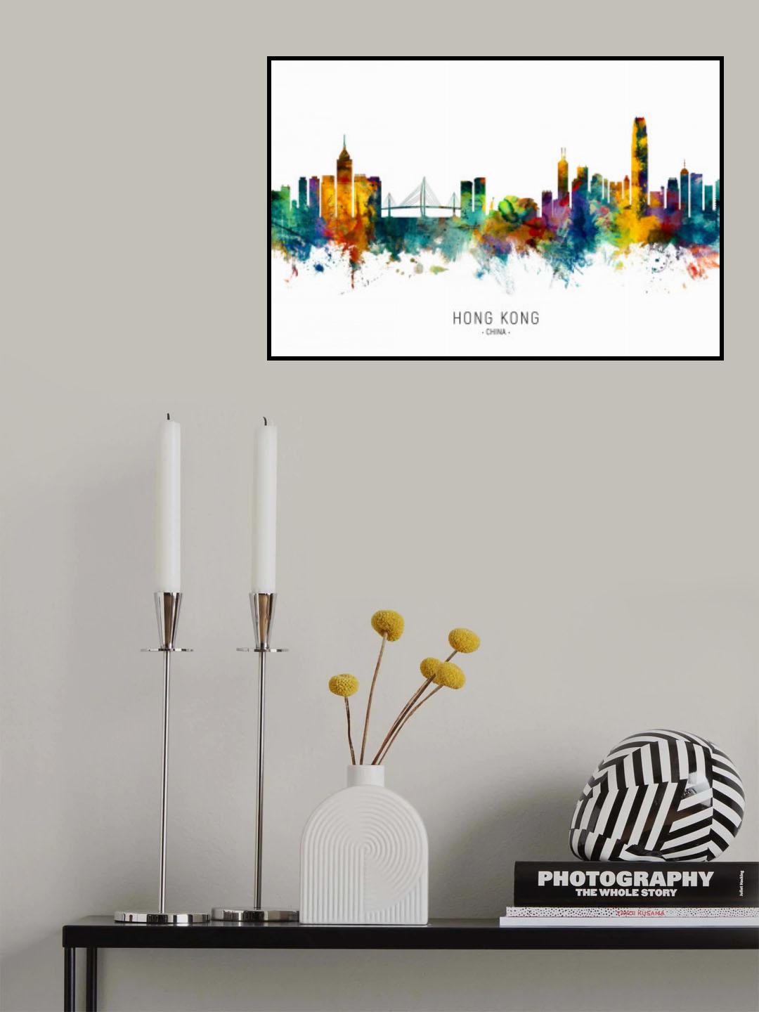 Hong Kong China Skyline Poster och Canvastavla