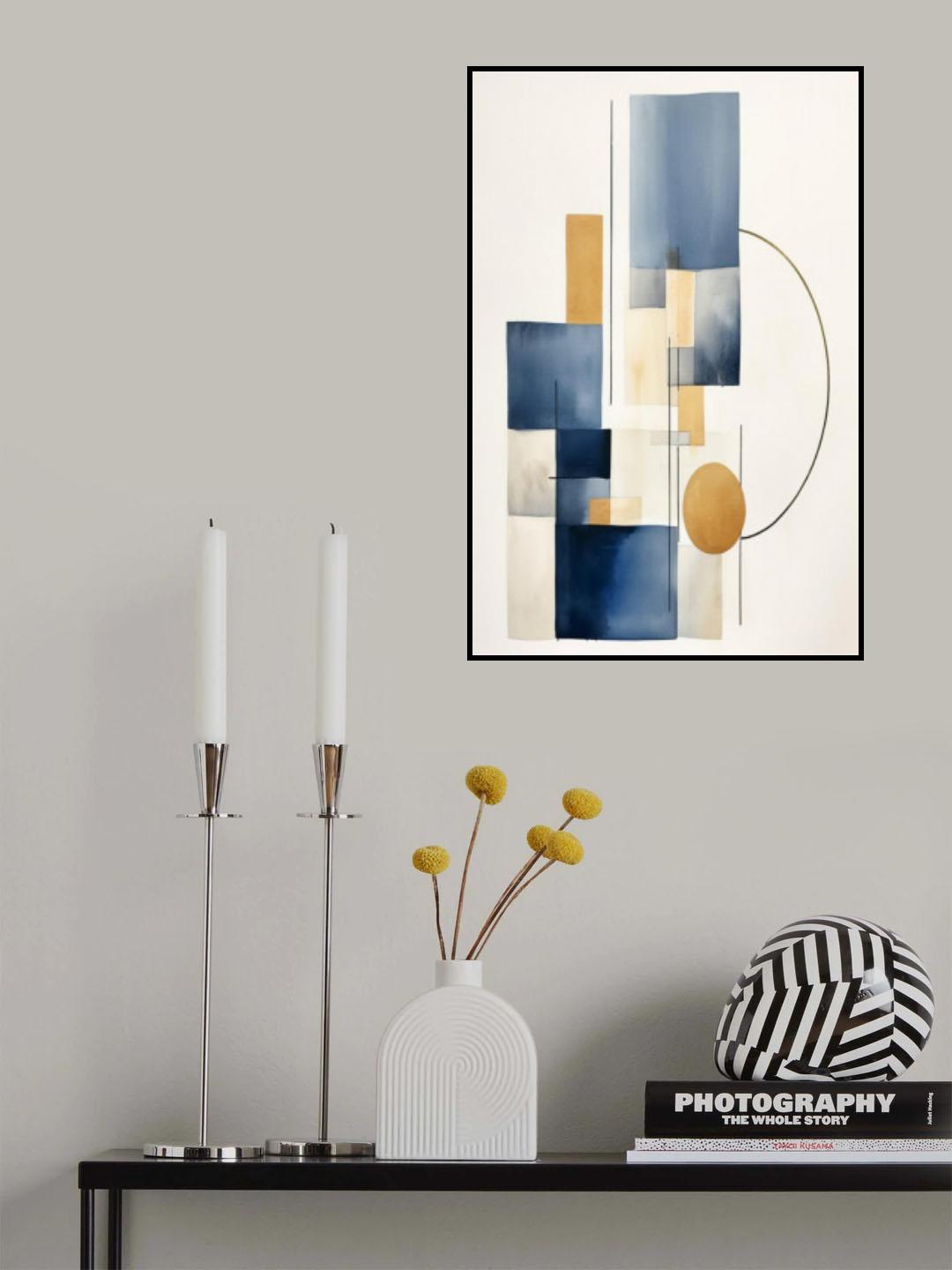 Blue Geometric 2 Poster och Canvastavla